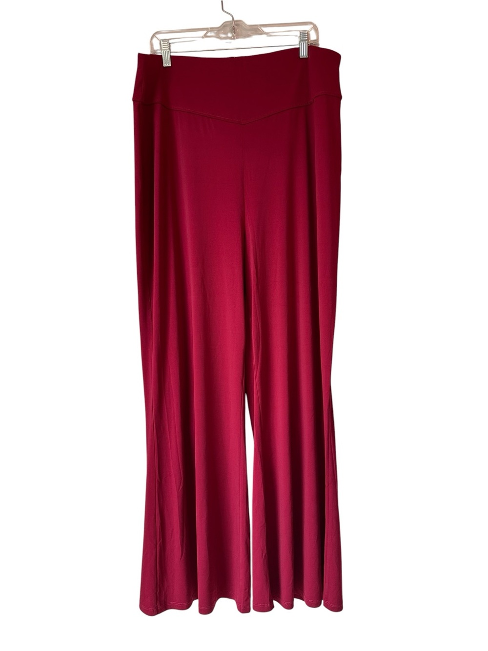 Serena Williams Signature High-Rise Wide-Leg Pull-On Pants - Burgundy - 1X